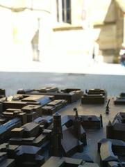 City model in front of the Stiftskirche church in Stuttgart