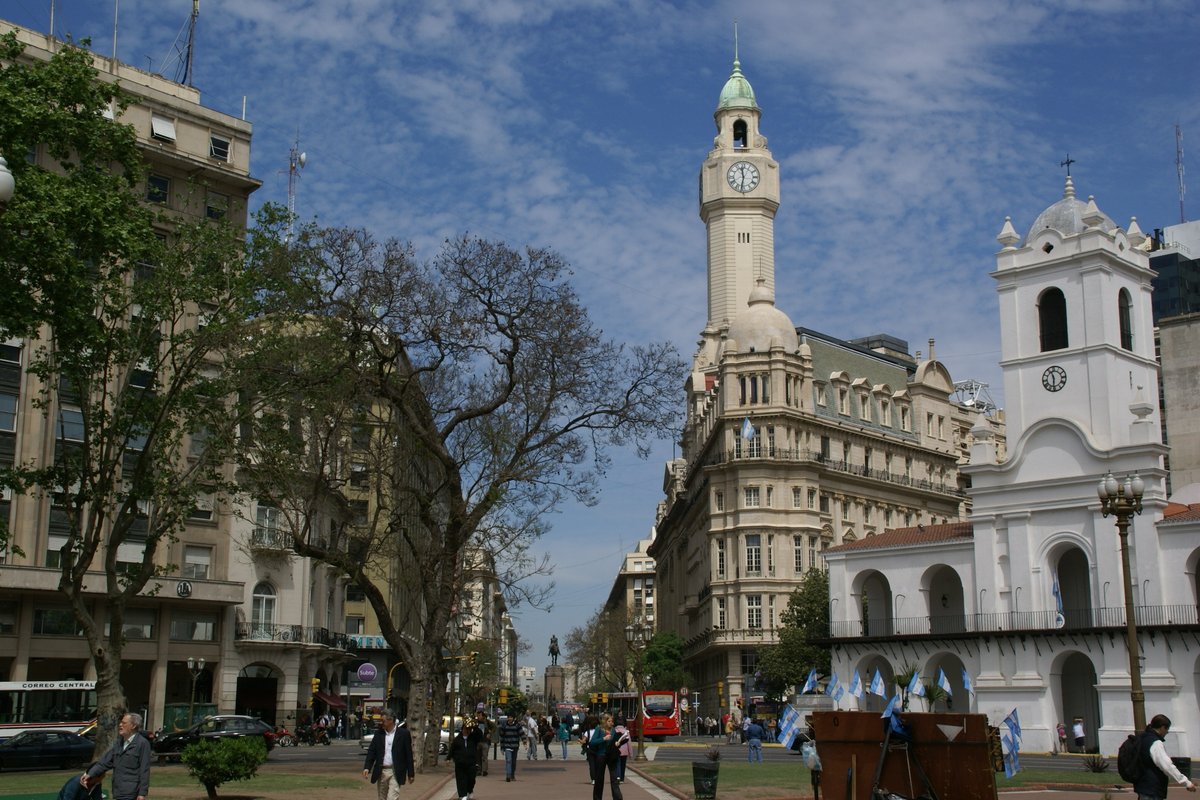 View of Av. Presidente Julio A. Roca and Legislature Palace in Buenos Aires Argentina