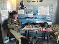Living History volunteer in military history exhibit at Cabrillo