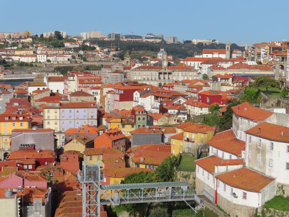 Elevator in Porto, Portugal with panoramic city view