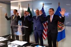 Signing ceremony of MOU between Sebrae and OAS to implement SBDC technology in Brazil with U.S. Chargé d'Affaires Douglas Koneff and Brazilian officials