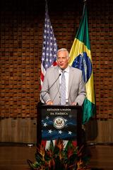 US Chargé d'Affaires Douglas Koneff giving opening speech at Women Who Make a Difference award event in Brazil