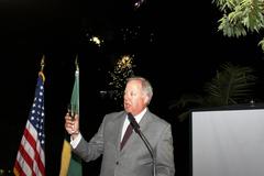 U.S. Ambassador Thomas Shannon toasting friendship between United States and Brazil at 4th of July celebration in Brasilia