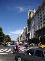 View of Paseo Colón Avenue with Parque Colón and house numbers 0 to 100 in Buenos Aires