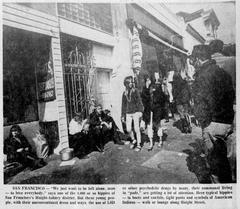 Hippies gathering in Haight-Ashbury district in 1967