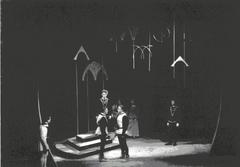 Scene from the play Romeo and Juliet at the Cameri Theater 1957, stage design by Aryeh Navon