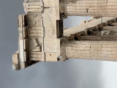 Detailed view of the entablements of the Parthenon temple in Athens Greece