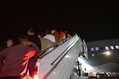 U.S. Customs and Border Protection plane during deportation flight to Colombia from Miramar California January 2025