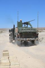 Marines from 3rd Low Altitude Air Defense Battalion driving a Humvee during Stinger missile exercise at Fort Irwin