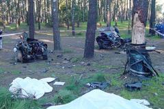 Wrecked car split in half after drunk driving crash, discussed during Marine Corps safety brief