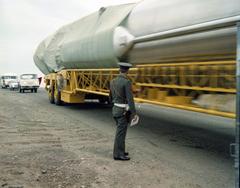 Atlas 109D Mercury capsule arriving at Miramar Naval Air Station on November 29, 1961