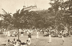 Black and white photograph of Festa da Penha celebration in Rio de Janeiro, 1928