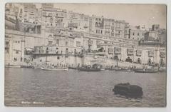 Old Valletta Fish Market in the 1920s postal postcard