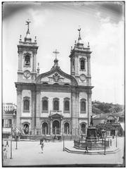 Facade of Igreja de São Francisco de Paula church in Rio de Janeiro with blue sky