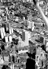 Aerial view of São Paulo city with dense urban landscape and buildings