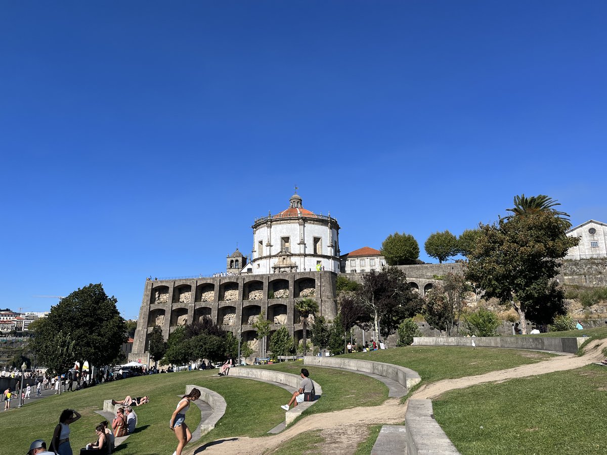 Monastery of Serra do Pilar in Vila Nova de Gaia with clear blue sky