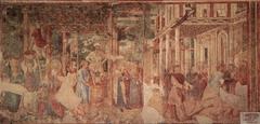 The Vintage and Drunkenness of Noah painting by Benozzo Gozzoli depicting biblical scene with Noah and grape harvest