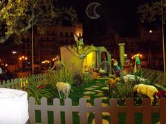 Traditional Belen de Valencia Christmas nativity scene with detailed figurines and decorations