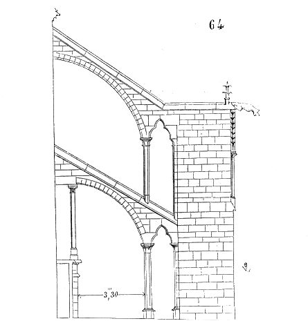 Flying buttress of Clermont-Ferrand Cathedral in France