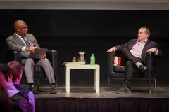 Buzz Bissinger speaking at the Canadian War Museum, public domain image