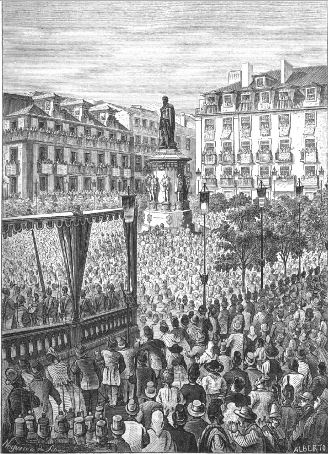 Camões Monument inauguration ceremony in Lisbon Portugal