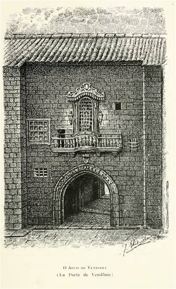 Arco de Vandoma La Porte de Vendôme historical stone arch monument in Porto Portugal