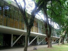 Front view of Museu Afro Brasil building in Parque do Ibirapuera São Paulo