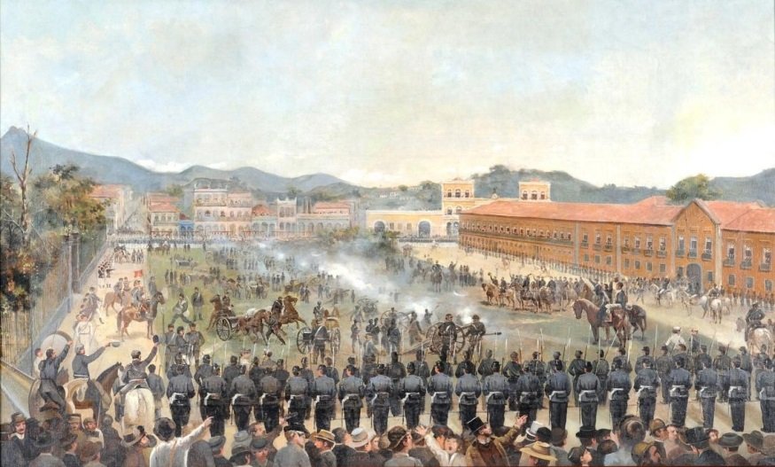 Oscar Pereira da Silva painting depicting the Proclamation of the Republic in Brazil, 1889