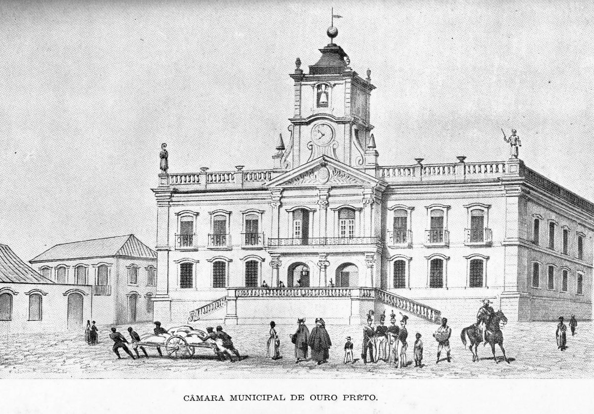 Câmara Municipal de Ouro Preto building, now Museu da Inconfidência, historic architecture in Ouro Preto, Brazil
