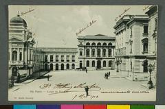 Historic Largo do Palácio in São Paulo depicted in artwork by Guilherme Gaensly from Museu Paulista collection