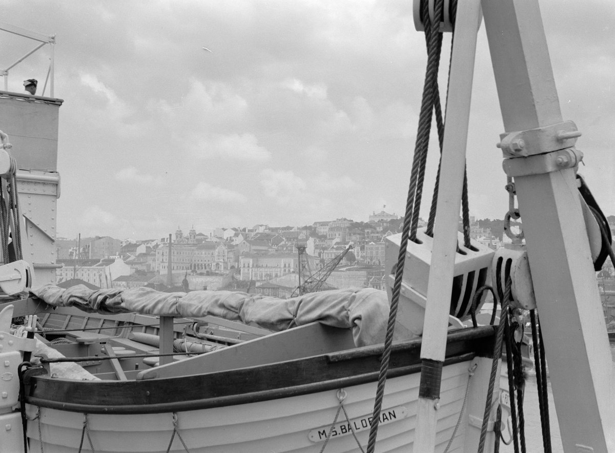 MS Baloeran ship docked at Lisbon harbor in May 1935