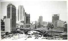 View of Anhangabaú Valley in São Paulo with urban buildings and streets