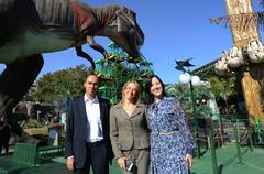 T-Rex statue at park inauguration in Brazil