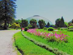 Flower-filled garden with vibrant colors and fresh greenery in Oporto City, Portugal