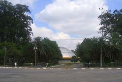 View of Planetário do Ibirapuera astronomy museum building in São Paulo, Brazil