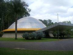 Planetário do Ibirapuera night exterior illuminated in São Paulo Brazil