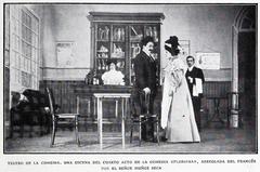 Scene from the fourth act of the comedy Florence at Teatro de la Comedia