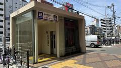 Osaka Metro Dobutsuen-mae Station entrance with escalator