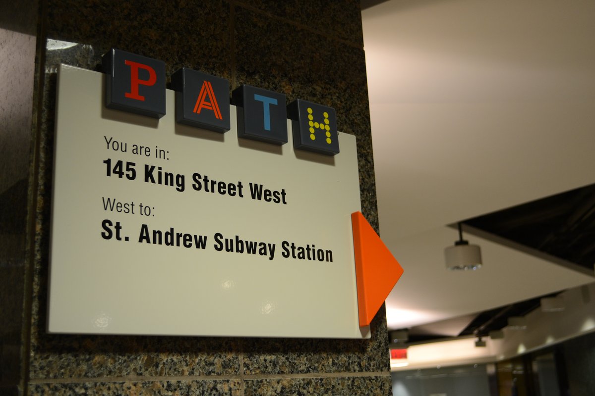 PATH underground pedestrian walkway at 145 King Street West near St Andrew subway station in Toronto
