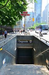 Osgoode TTC station entrance with conserved architecture and urban street elements