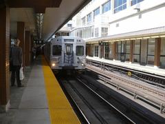 Southbound subway train at Davisville station in Toronto
