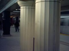 Sculptured pillar at Museum Station, TTC, Toronto