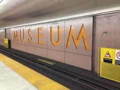 Museum Station platform signage on the TTC subway