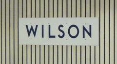 Wilson station name signage in Toronto Subway typeface