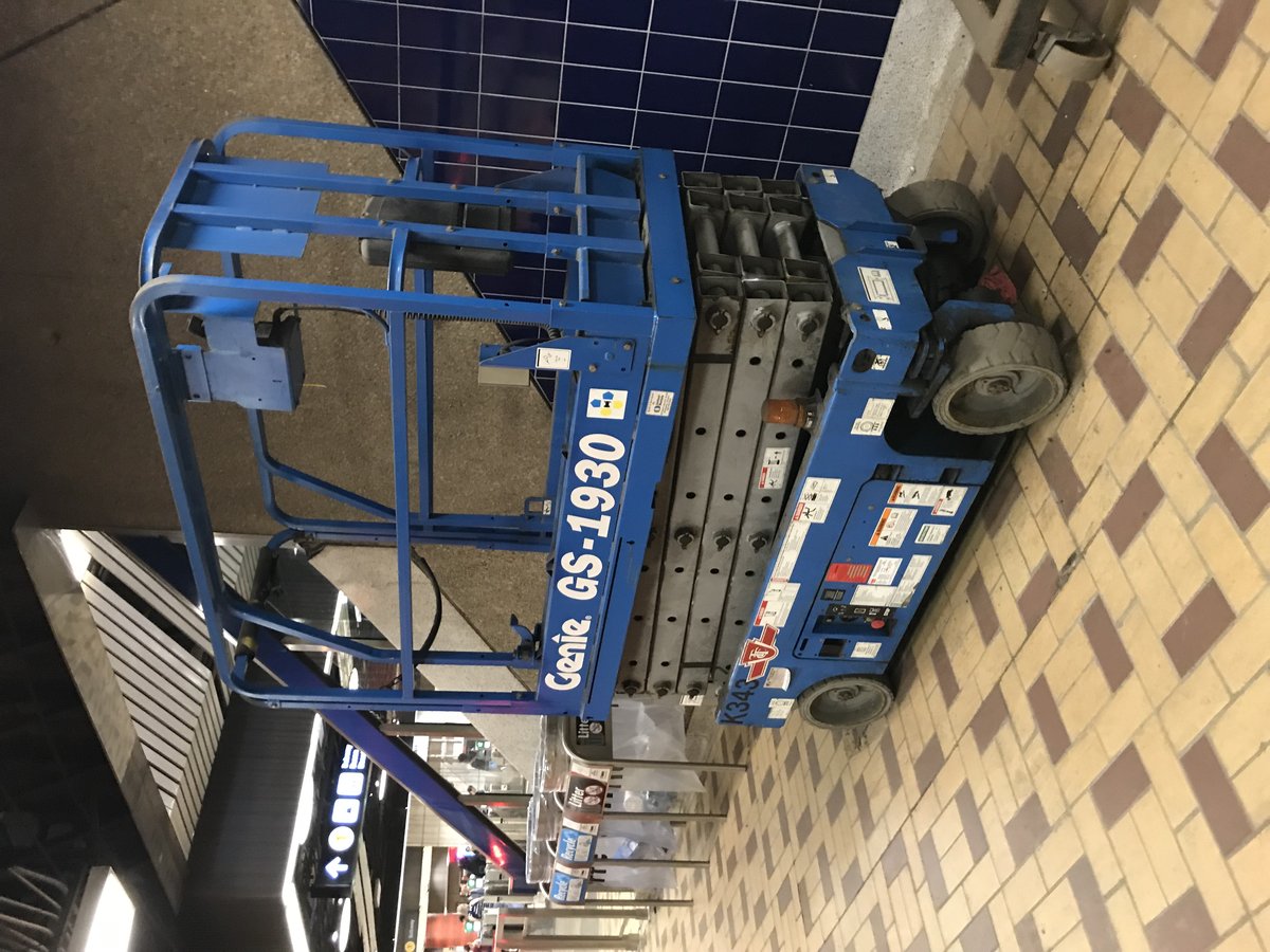 Genie GS-1930 scissor lift at St Clair West Station Toronto Ontario TTC ID K343