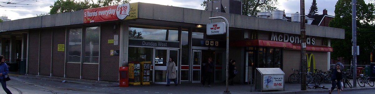 Toronto Transit Commission Dundas West subway station exterior in Toronto Canada