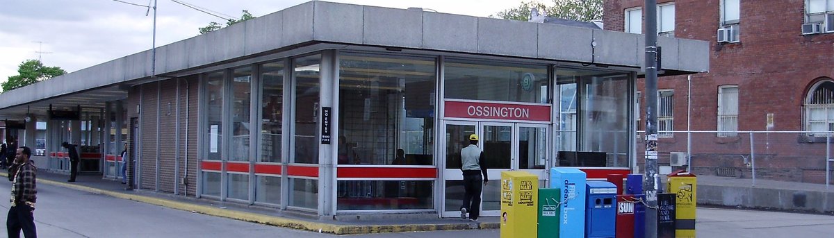 Ossington Station of Toronto Transit Commission with trains and station entrance