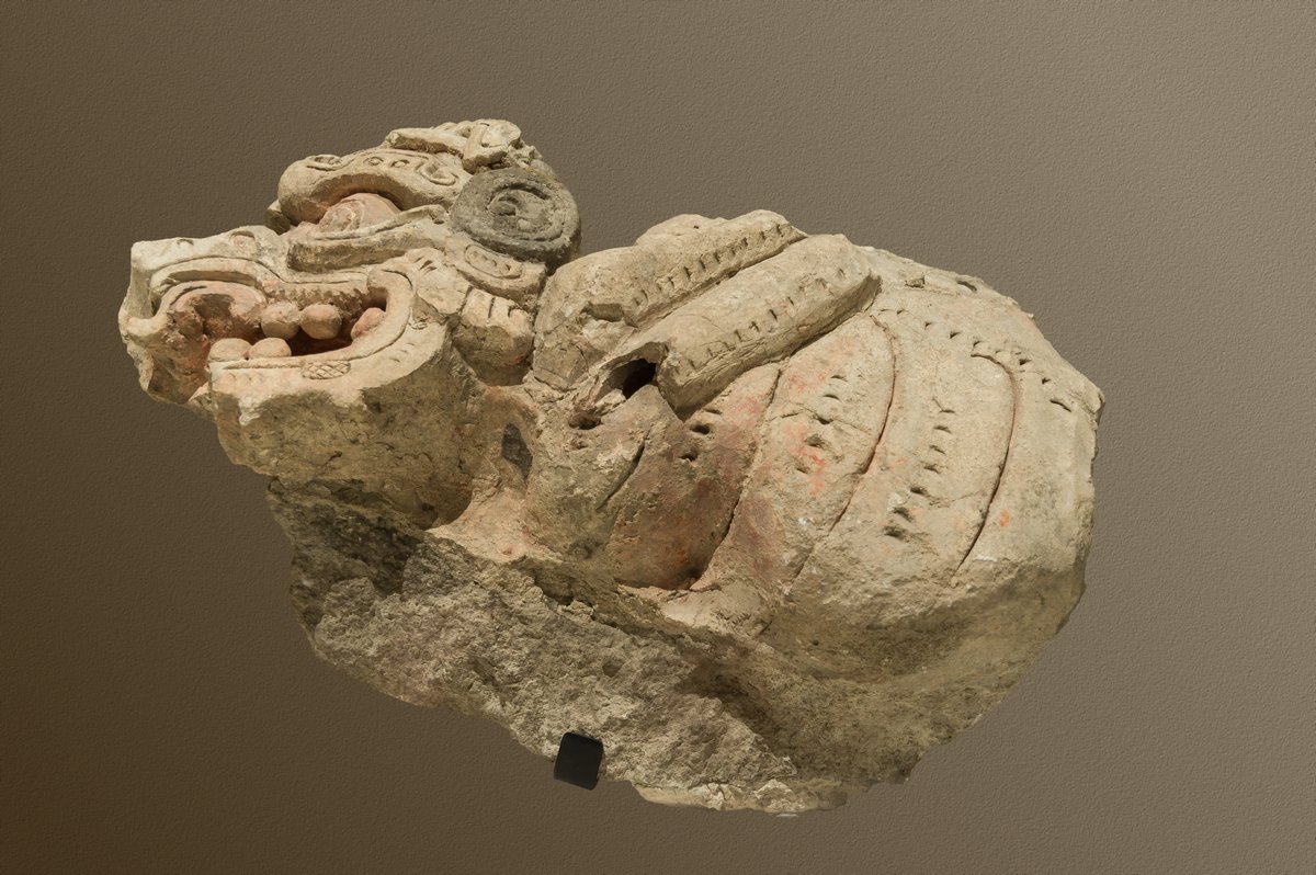Ancient Maya stucco sculpture of an insect from the infra-world at Toniná, Chiapas, Mexico
