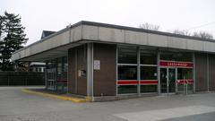Greenwood TTC subway station southeast corner in Toronto
