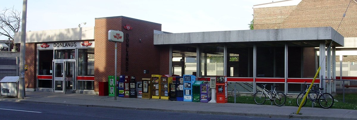 Donlands station building of Toronto Transit Commission with accessibility features